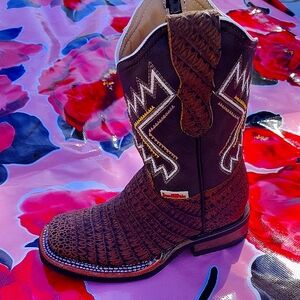 ( Girls ) Leather Western Boots.